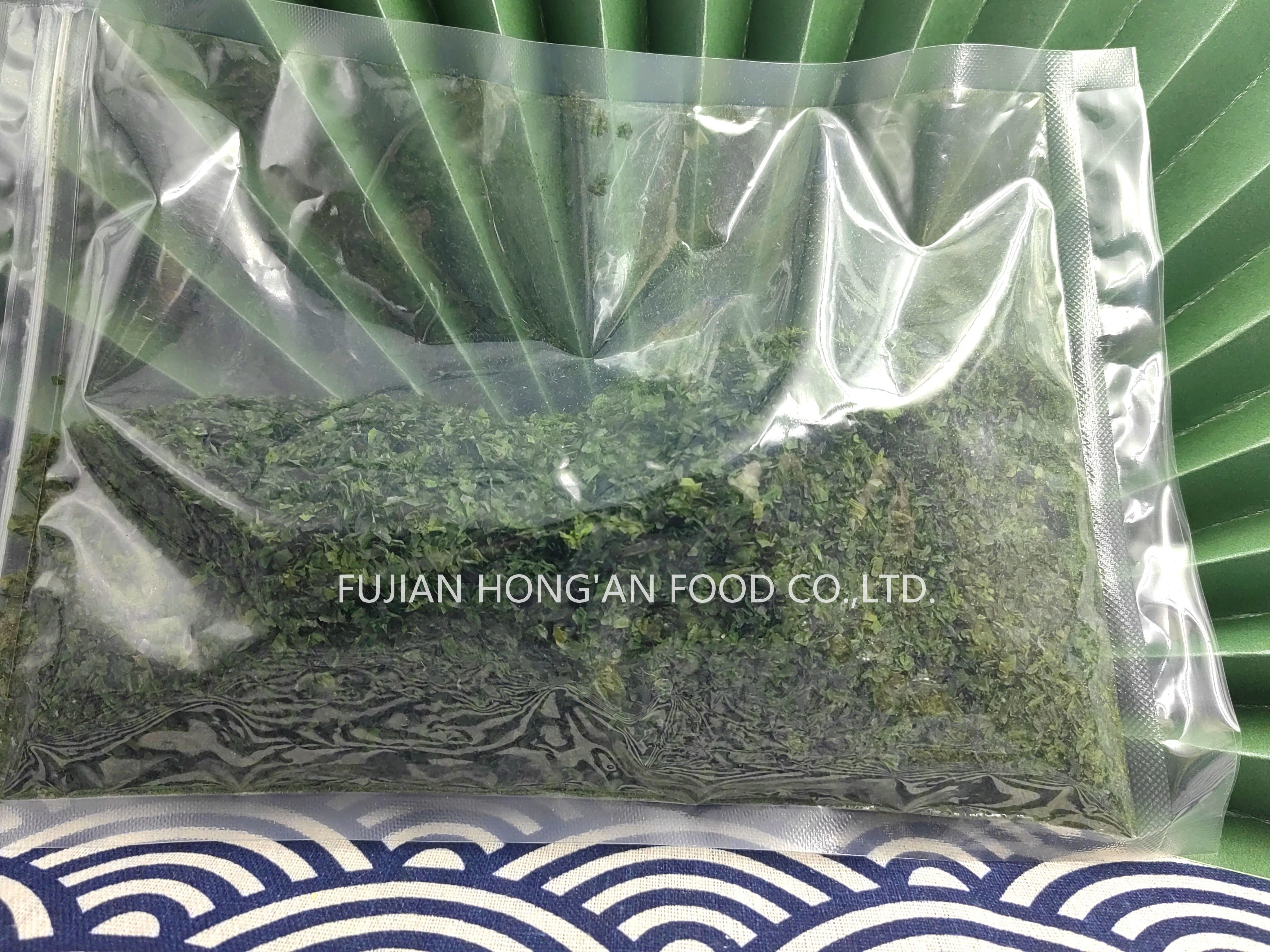 Thin Sheets Dried Sea Lettuce , Customized green laver Seaweed seasoning agent