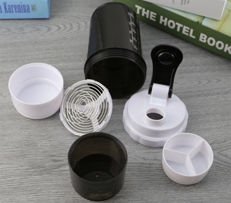 Free BPA 600ml Plastic Protein Shaker Bottle Fitness Workout Tools