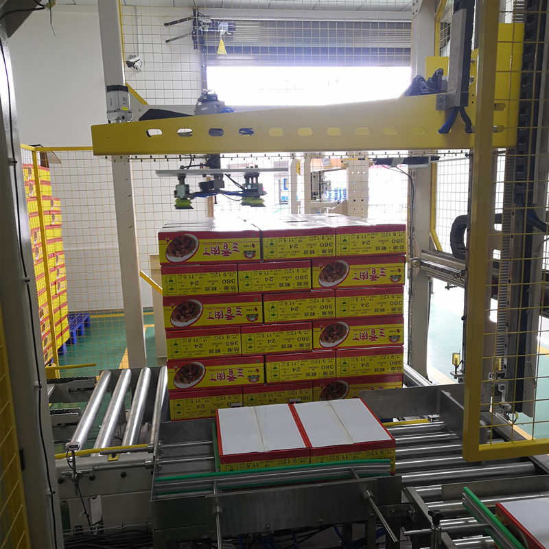 Custom End Of Line Packing Servo Palletising Machine Cement Bag Carton Palletizer