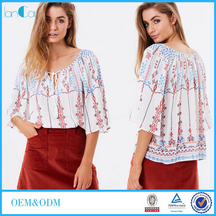 Boho Style Women Floral Printed Blouse