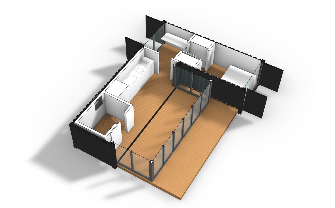 Steel Welded Modular Container Housing Expansion Combined 20 HC