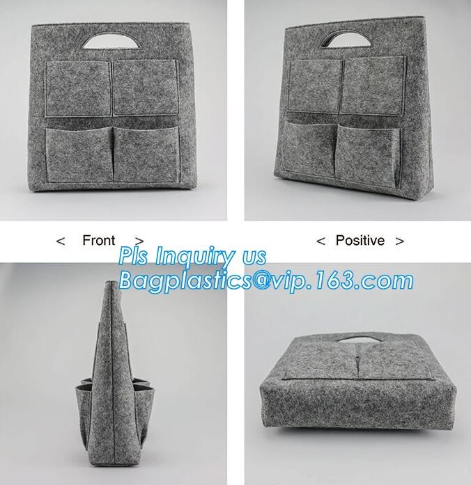 Eco-Friendly Grey Reusable Felt Grocery Shopping Handbag Tot Bag For Women Men,Mesh bags,Shopping bags, Drawstring bags,