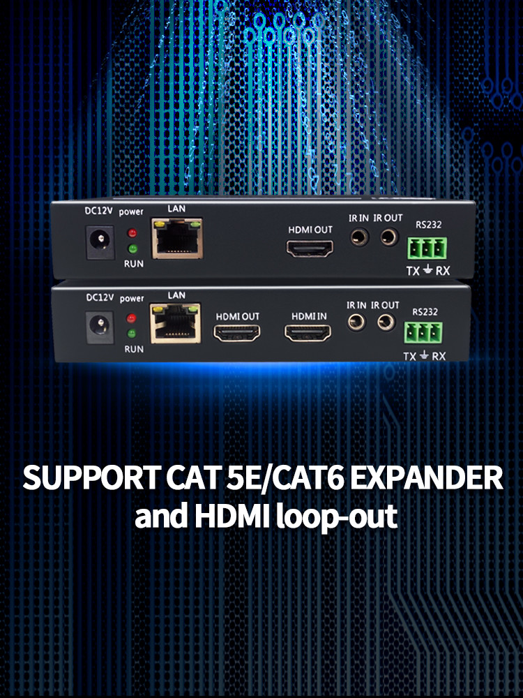 Network Port HDMI Fiber Extender 40m - 120m 4K60 RJ45 Transmitter And Receiver