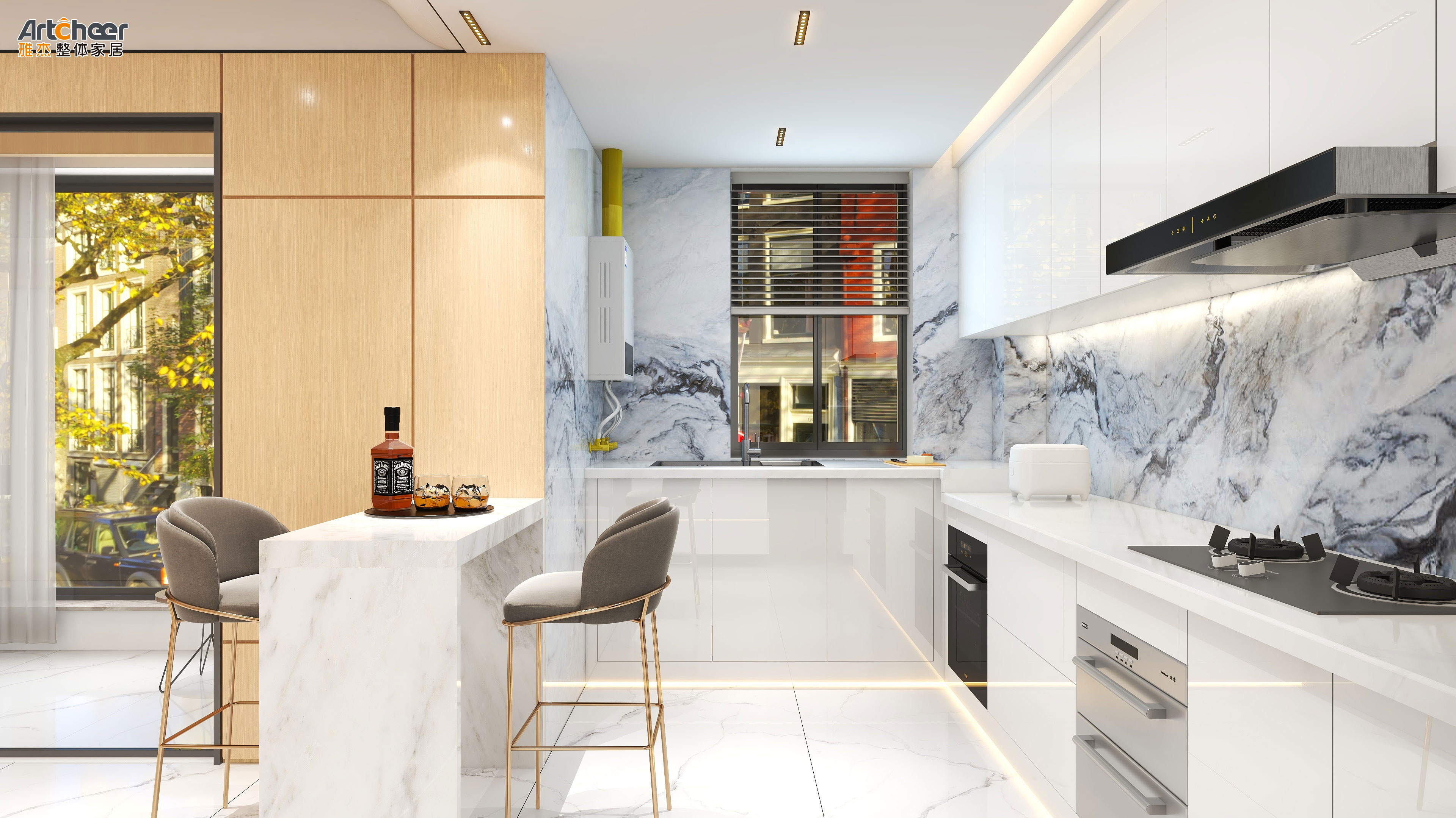Australia Home Wood RTA White Color Custom Modular Kitchen Cabinets ECO Friendly Material Grade