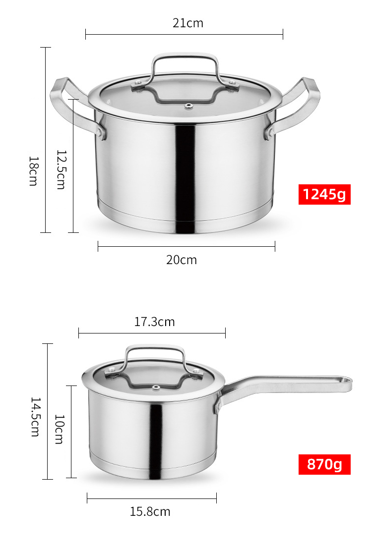 New Arrival Stainless Steel Kitchen Cookware Sets Pots And Pans Saucepan Pot Set Cookware Set Cooking
