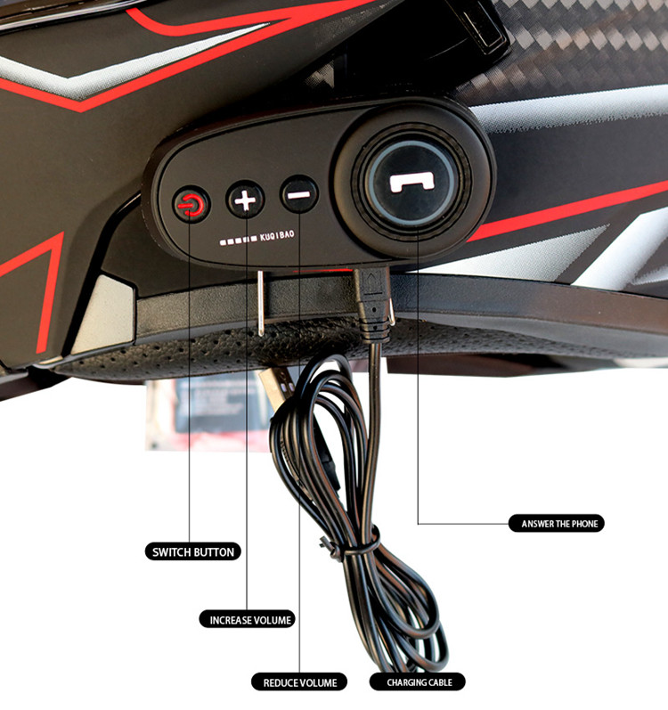 DOT Approval Double Lens M/L/XL/XXL Motorcycle Smart Flip Up Intercom Wireless Blue tooth Helmet black color