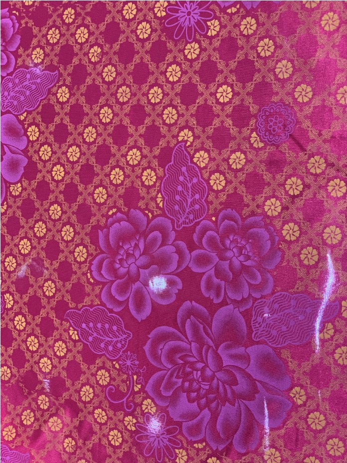 Dustmite Proof Red Base 100g/M2 Floral Jacquard Fabric For Quilting