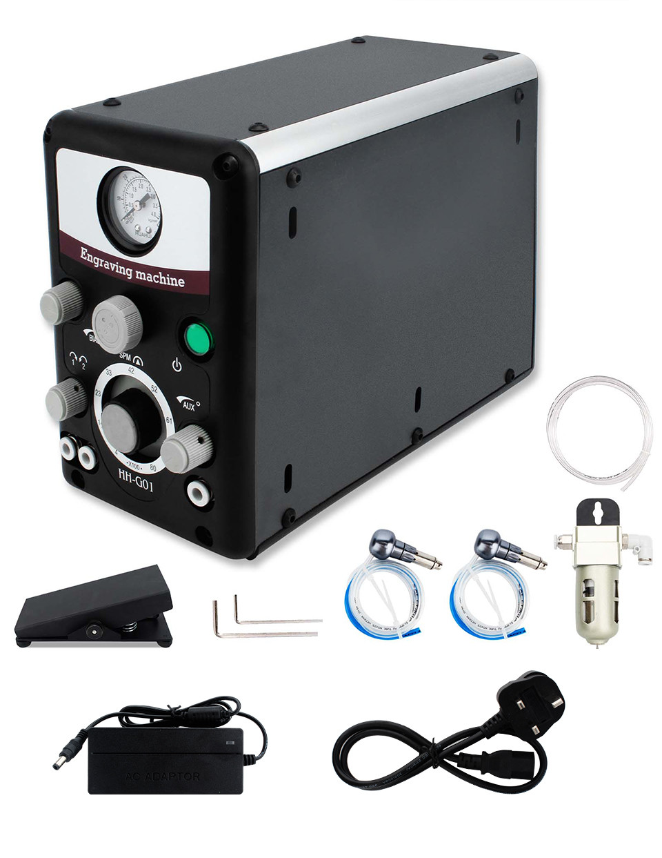 220V 50HZ Jewelry Engraving Machine Double Headed Pneumatic Jewelry Engraver