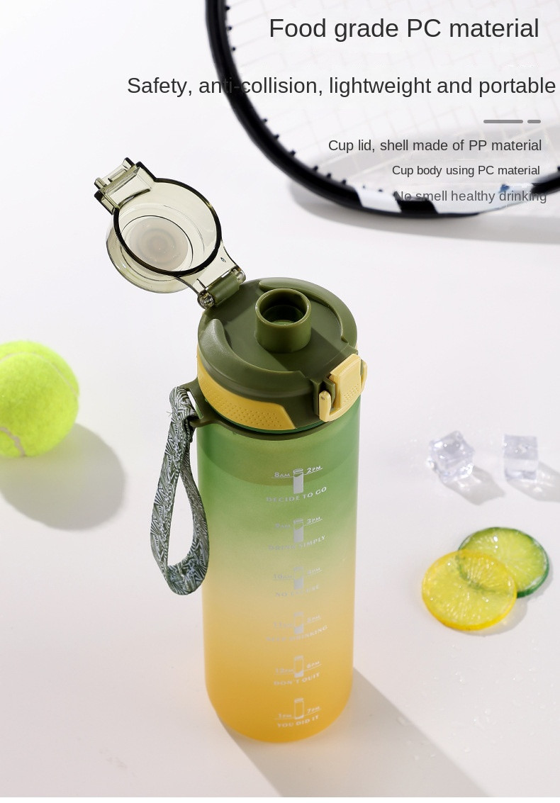 Customized Portable Summer Large Capacity Personalized Sports Water Bottles Plastic Water Bottle 1000ml 32oz Outdoor Sports Activities Travel Cycling