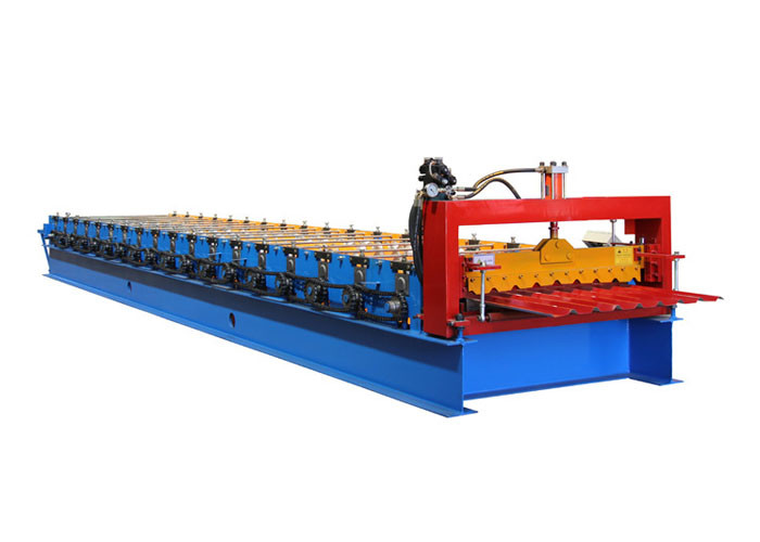 Industrial Sheet Metal Roll Forming Machines PLC Control System Size 9.6*1.2*1.5m