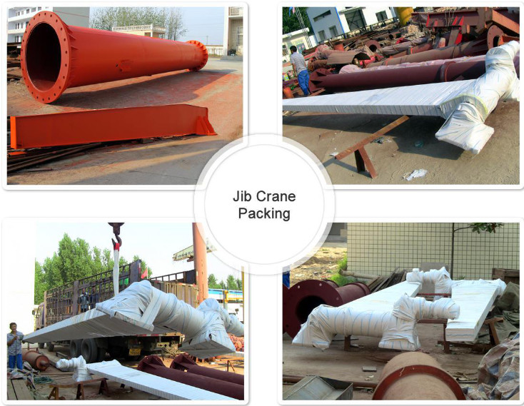 5 Ton Industrial Jib Crane Pillar Mounted With Derricking Jibs 300-450KN Rail Width