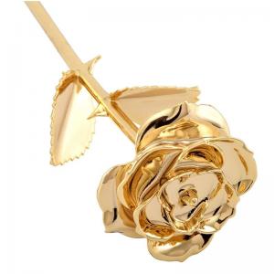 China 24k Gold Rose preserved rose  in Gift Box with Clear Display Stand Best Gift Wholesale rose gift for lover on sale