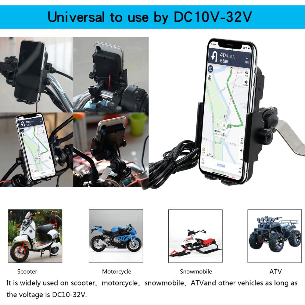 360 Degree 5W Motorcycle Wireless Charger Mount Waterproof For Iphone 12