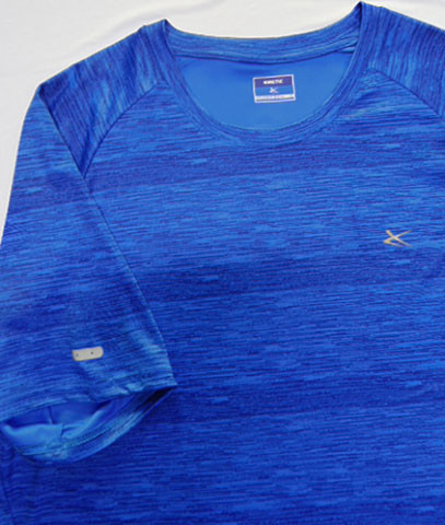 Blue 140gsm Active Stretch Half Sleeve T Shirt Mens Printed