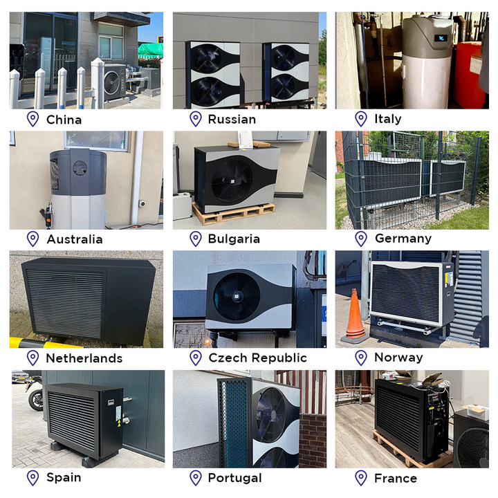 6KW/8KW/12KW R290 Energy Efficient Air Source Heat Pump With Photovoltaic Linkage Control