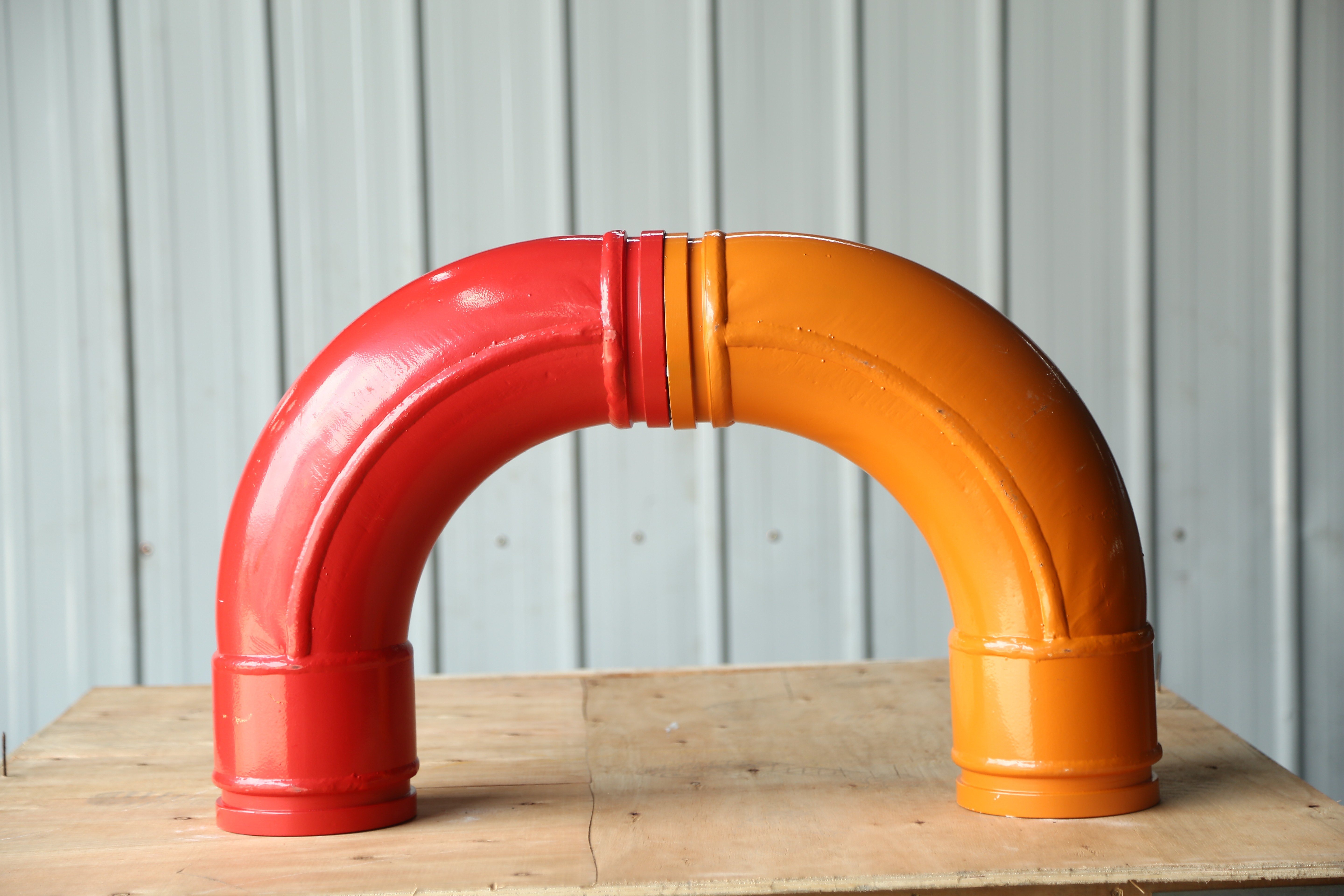 Red Orange White Color elbow Pipe 125*R275-90+80 for concrete pump truck