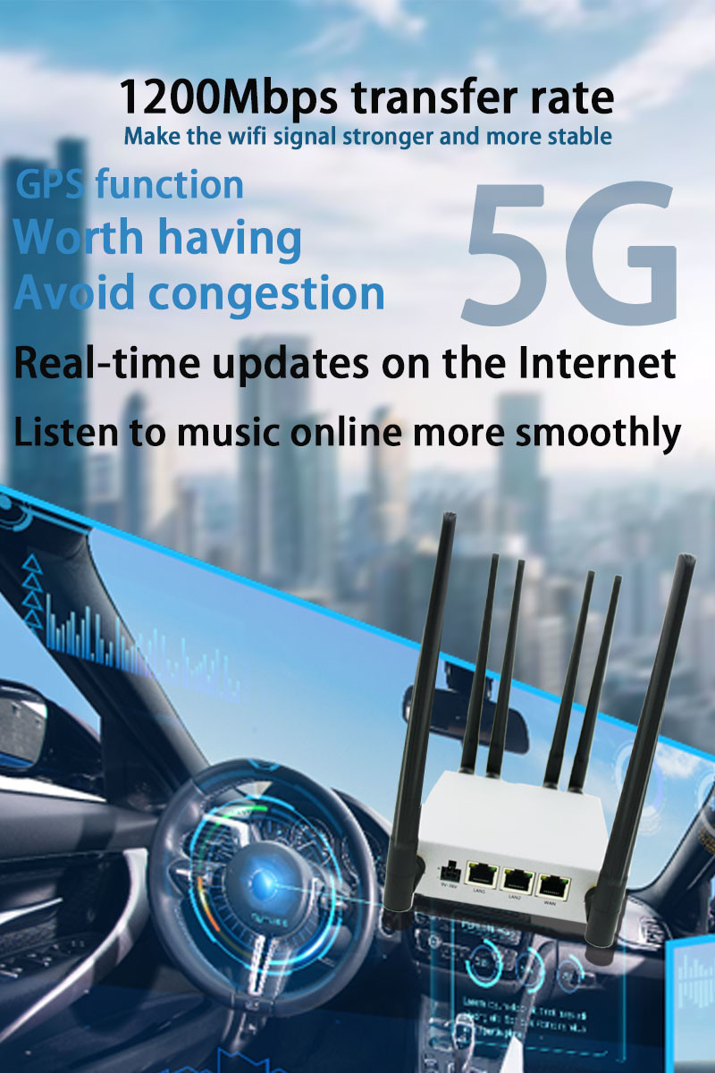 Industrial Openwrt 5g Wireless Router 1200Mbps Dual Band With GPS Function