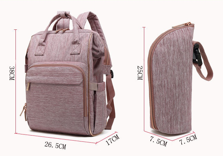 ISO9001 Pink Oxford Cloth Large Capacity Mommy Nappy Bag Backpack