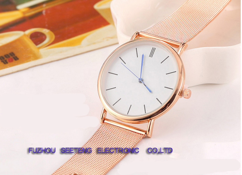 pu colorful leather band patterned dial with diamond inset fashion ladies watch