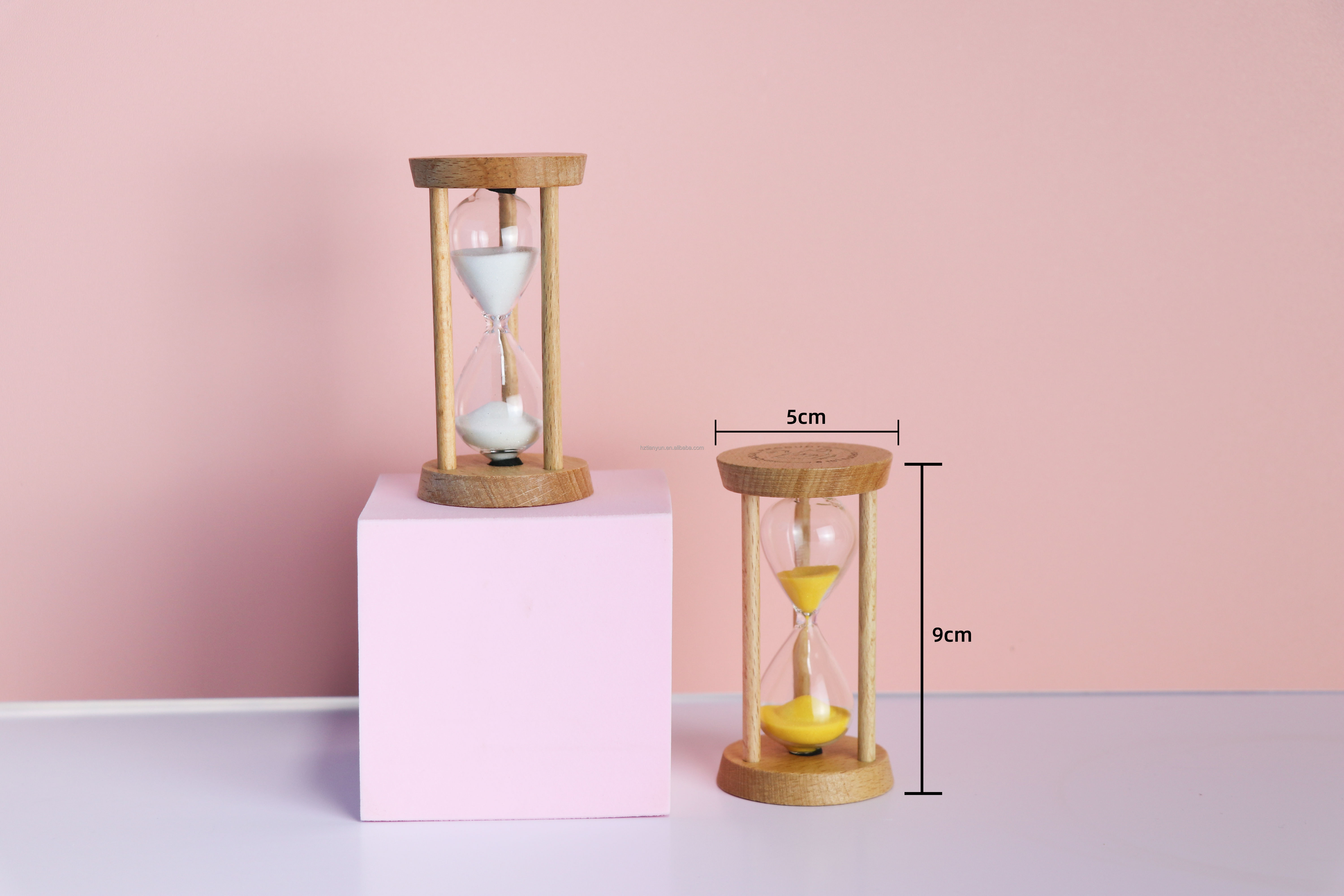 Nordic Wooden Hourglass 1 Minutes - 5 Minute Sand Timer Logo Customized