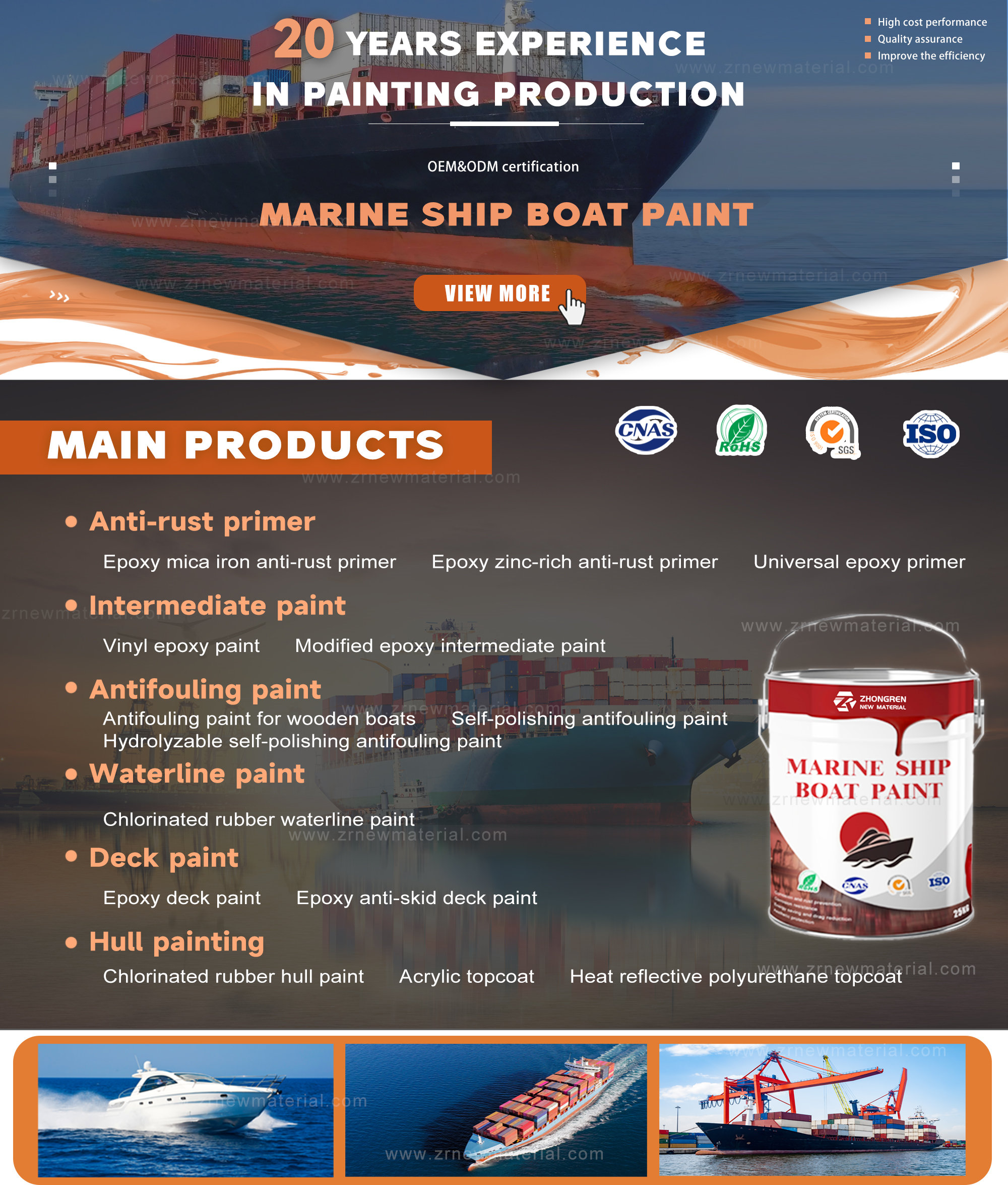 Antifouling Anticorrosive High Temperature Resistant Paint Marine Coating Paint