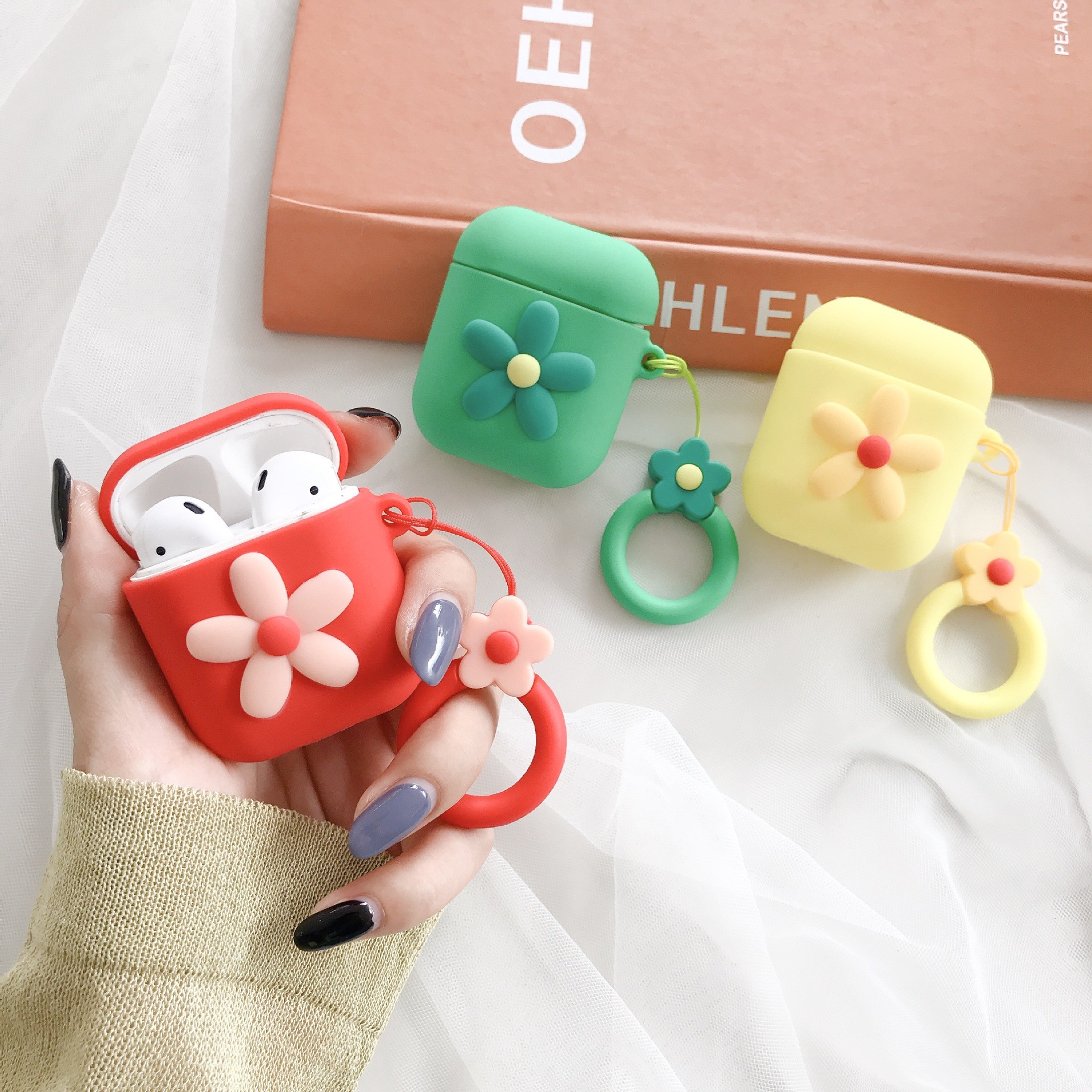 For Airpods Silicone Case Cover Compatible for Apple Airpods 1&2 [Cute Design][Best Gift for Girls or Couples]