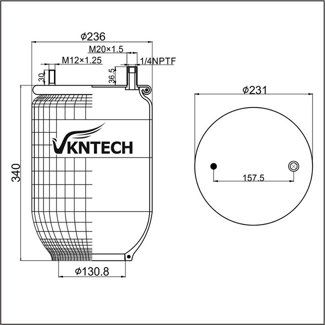 OEM Suspension Air Spring Rubber Bellows TRL230M2 Replace By VKNTECH 1K2206