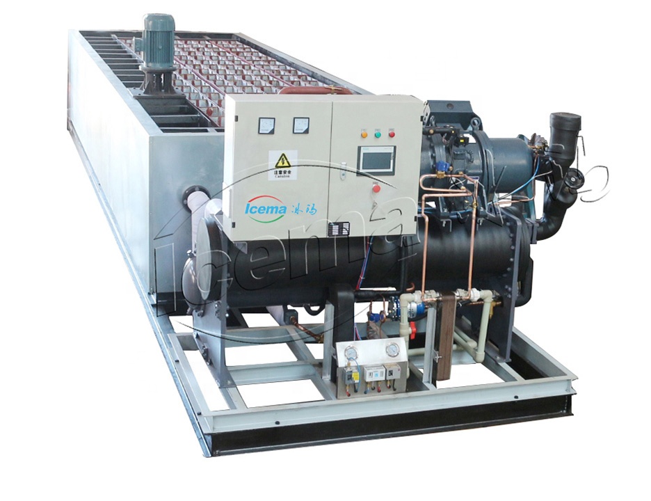3T 5T 10T Brine Refrigeration Block Ice Machine 12.37kw
