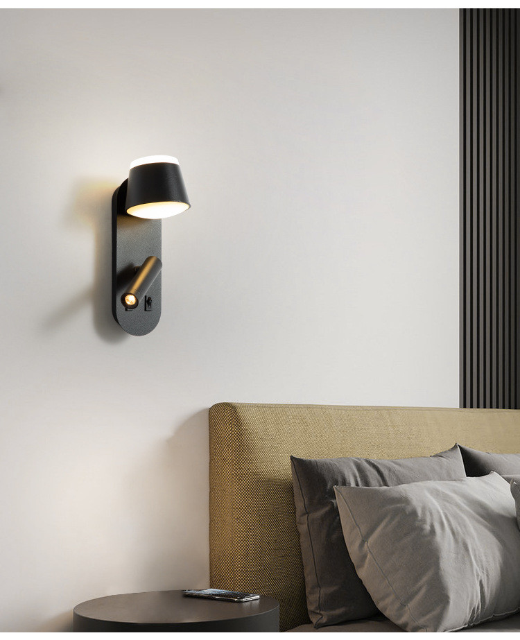 Bedside wall lamp acrylic atmosphere light bedroom flexible wall lamp home villa headboard reading light hotel