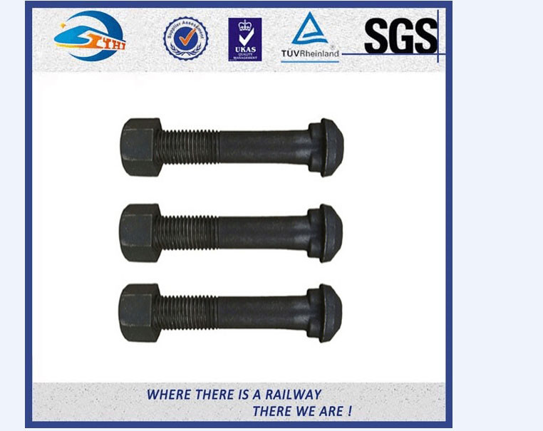 Q235 35# Long Rod Galvanizing Hook Railway Bolt With Black Anodize
