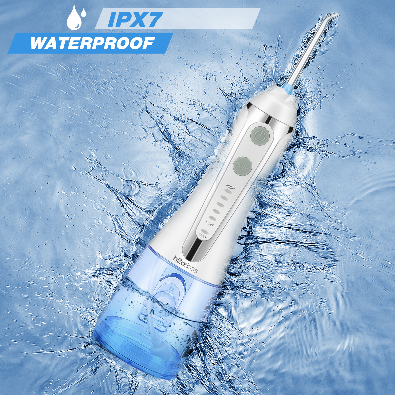 Cordless Water Flosser Oral Irrigator IPX7 waterproof Oral Care 300ML Teeth Cleaner