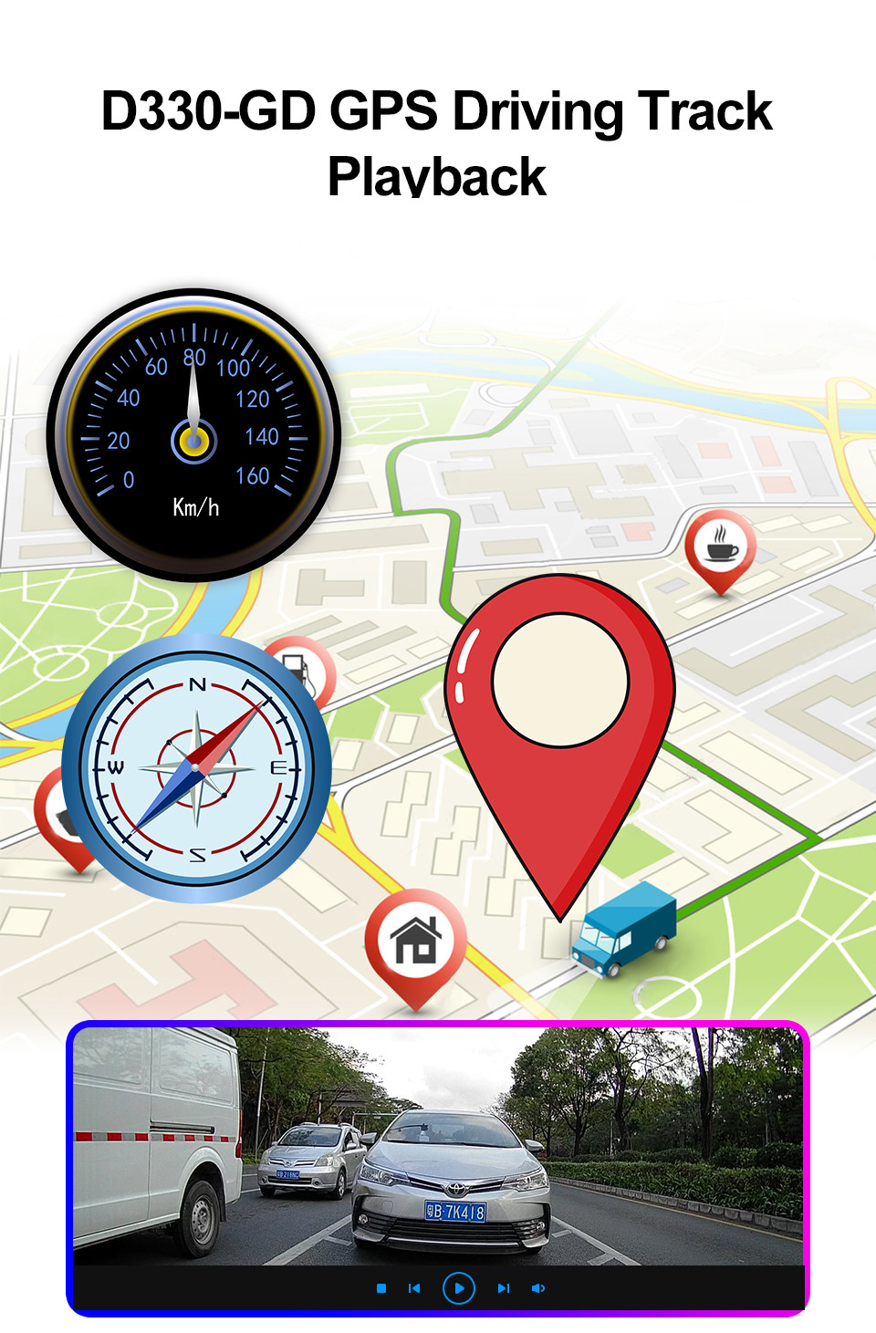 24h ADAS 4g Smart Rearview Mirror Car Recorder Dual Dash Cam GPS DVR Loop Recording
