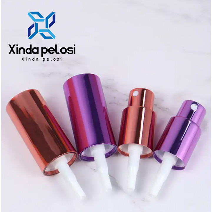 Atomizer Perfume Pump Sprayer Gold Aluminum Curved Trigger Electroplating Lotion Pump Head