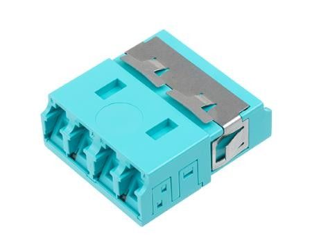 Quad/duplex LC optical fiber adapter with Internal Shutter, designed for Dust and Laser Protection