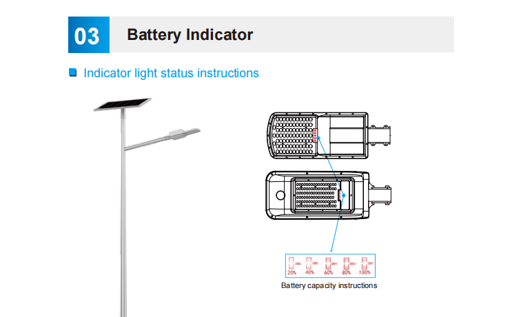 Parking Lot Fast Charging LED Outdoor Solar Street Light 180lm 6000K For Street Highway