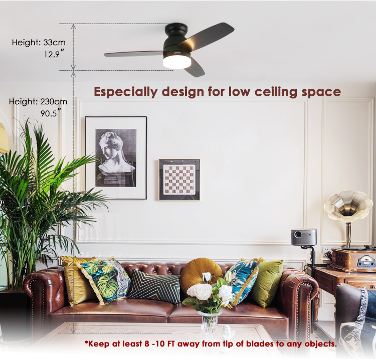 Reversible Blades 42 Inches MDF Reversible DC Motor Ceiling Fan with LED Light Source