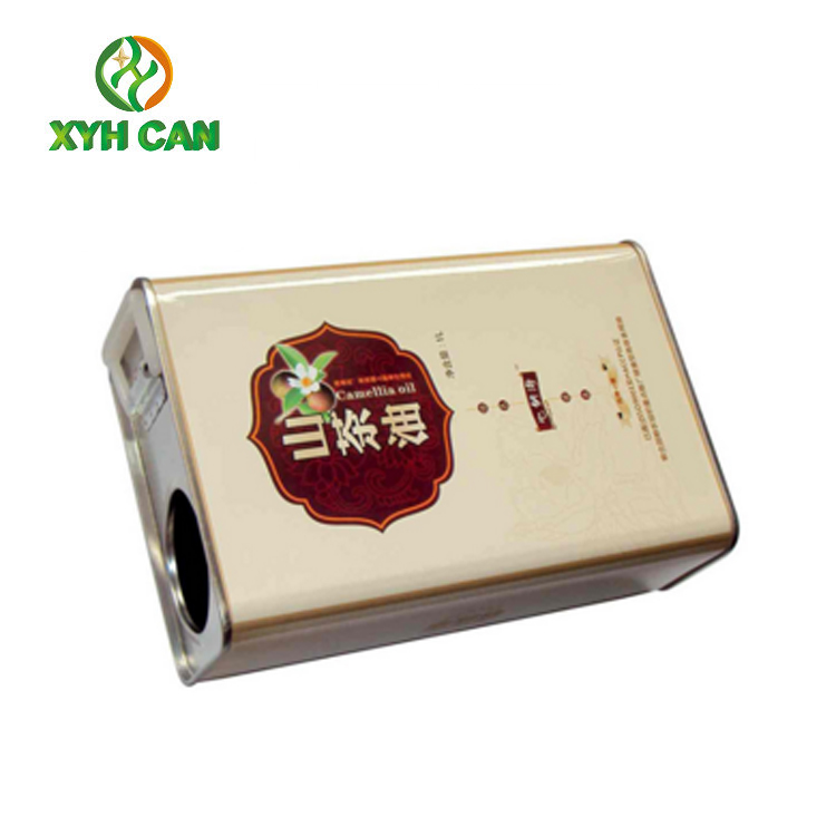 Rectangular Tin Containers Decorative Cooking Oil Tin with Customized Design