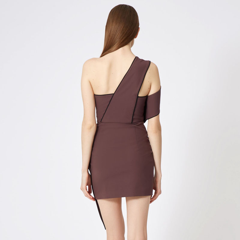 Wholesale Shoulder slope ladies formal midi dress