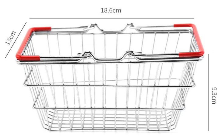 Custom Small Wire Mesh Baskets 10x13cm Supermarket Shopping Basket