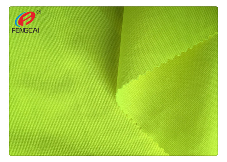 EN20471 Bright Yellow Polyester Fluorescent Fabric Reflective For Police Uniform