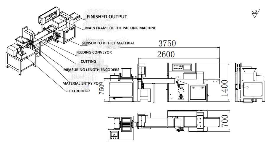 Automatic Plasticine Packaging Machine Extruder Packing Line Machine