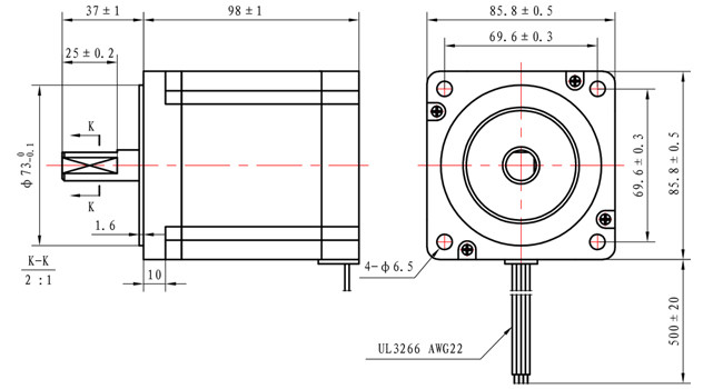 NEMA 34 Hybrid Stepping Motor 7N.M 98mm Body 1.8 Degree For Machine Tools