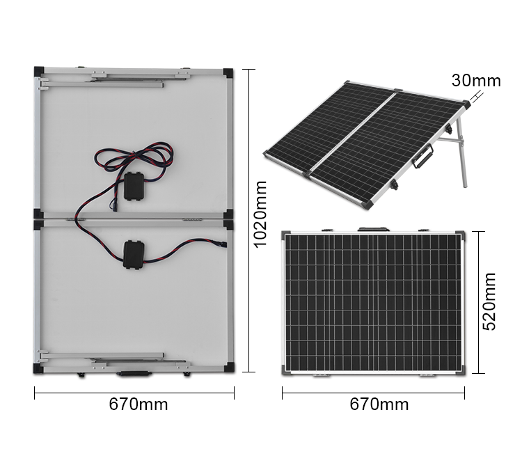 Champing Mono 100W PV Folding Solar Panel CE/FCC/ROHS/PSE Certified 12 Years Workmanship