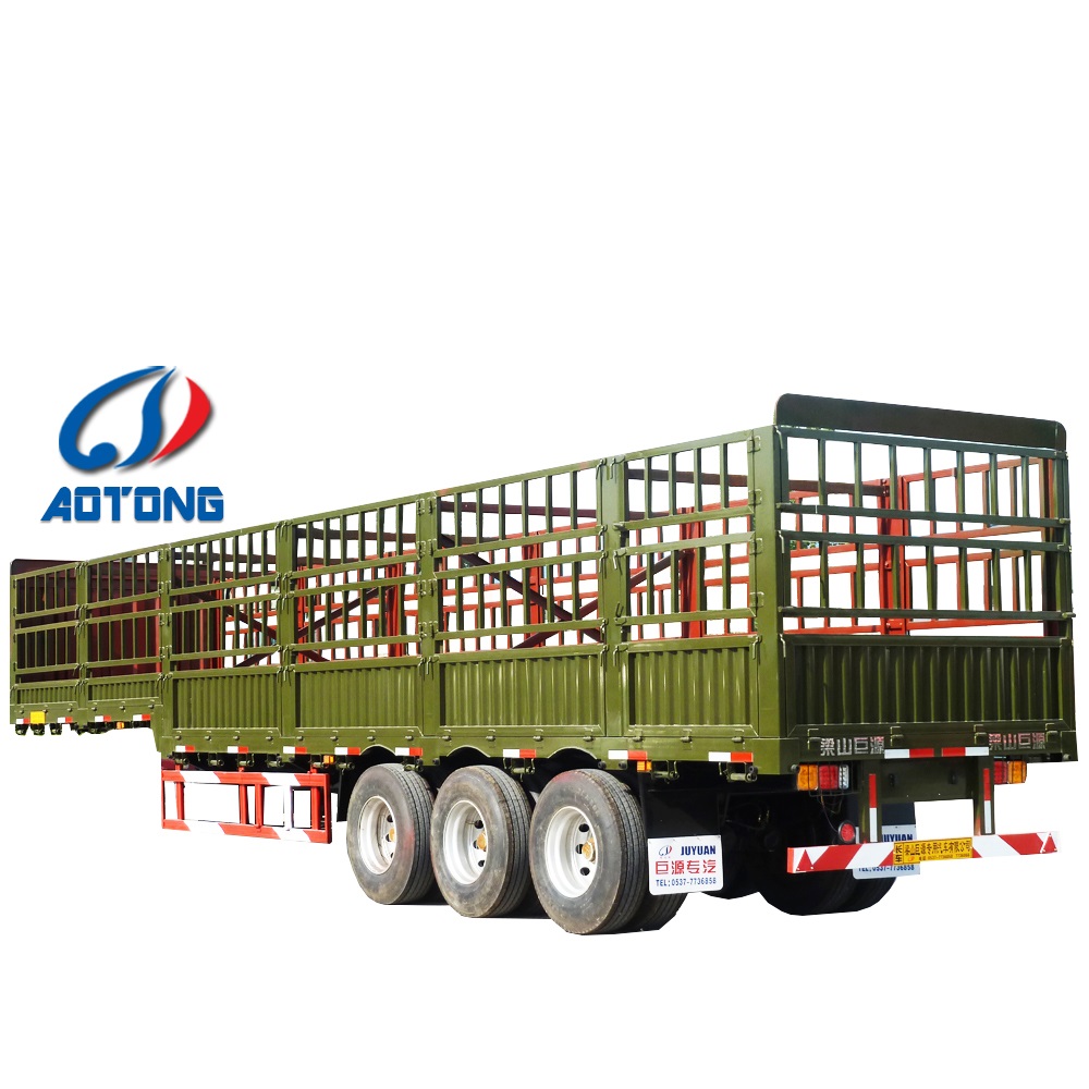 Max Payload 50000KG 3 Axle Bar Fence Cargo Semi Trailer for Livestock Transportation