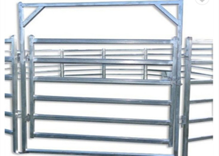 Oval Rail Hot Dip Galvanized Sheep Yard Panels 40*80mm 1.3m Tall Goat Panel 6 Bar Cattle Yard