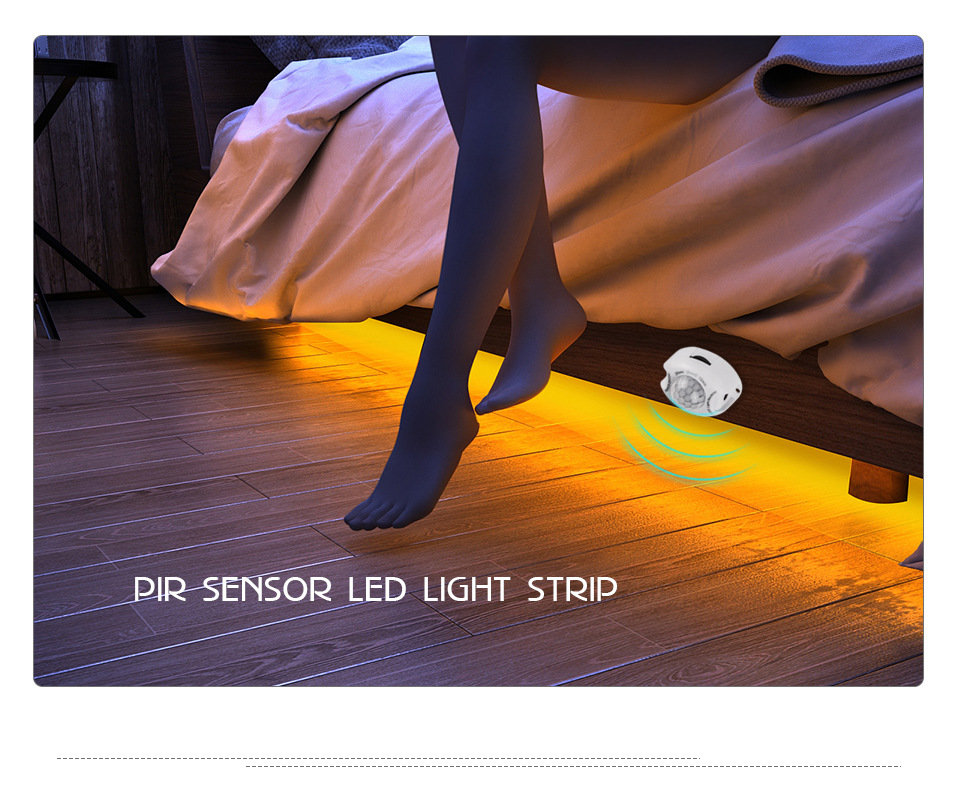 ABS Material 60LED Light Source Motion Sensor Switch for Bed Stairs Cabinet Night Light