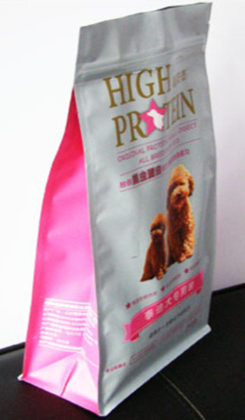Matte Aluminum Foil 8 Side Seal Pet Dog Food Pouch Packaging With Zipper