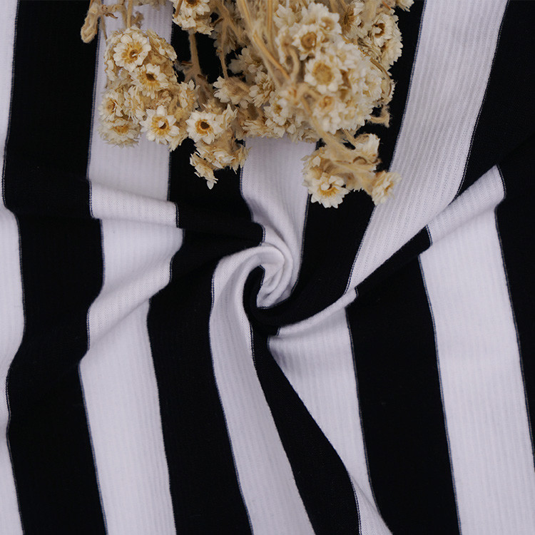 Comfortable And Breathable And Bouncy Striped Material Fabric For T-Shirt