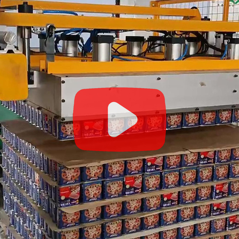 Automatic Packaging Food Empty Iron Lid Glass Bottles Palletizer Filled Tin Cans Depalletizer Machine