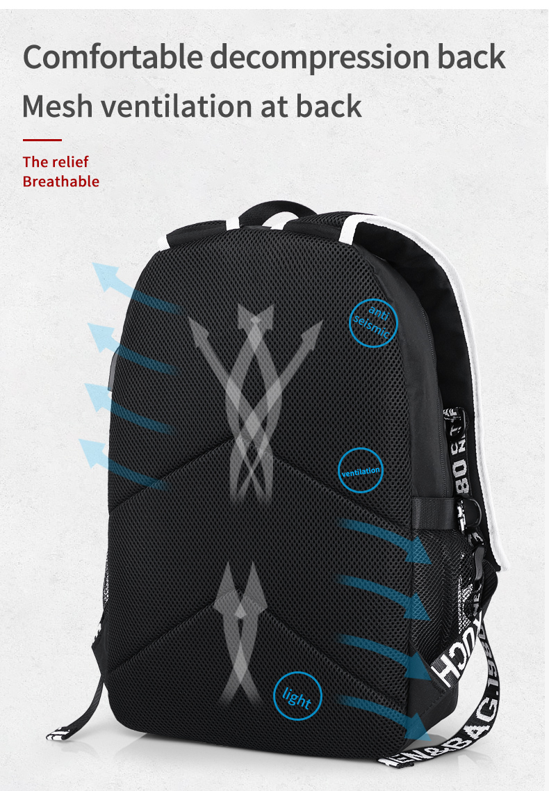 Factory wholesale custom fluorescent logo boys waterproof bookbag durable luminous student school bags backpack for men
